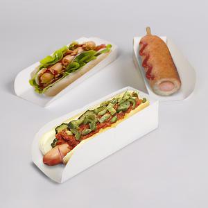 일회용 테이크아웃 핫도그 케밥 종이 홀더 트레이 포장 용기 케이스