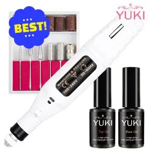 [YUKI]유키젤네일 셀프 네일드릴 + 베이스, 탑젤 세트