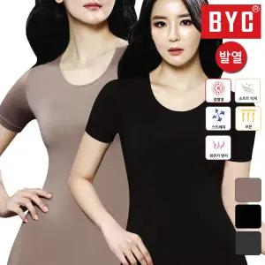 BYC 여성 반팔 상의 발열 내의 빅사이즈 85-100 보디히트 기능성 겨울 성인 내복