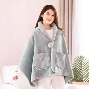 무릎 담요 극세사 밍크 캠핑 입는 블랭킷 양털 겨울 망토 쇼파
