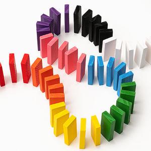 [문구티쳐] 민화 원목 도미노 100pcs 블럭놀이 나무블록