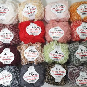 슈퍼밍크 토끼털 인조퍼실 뜨개실 털실 인조퍼 목도리