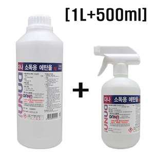 다나제약 조은(다나) 소독용에탄올 1L 1개+ 500ml 1개 에탄올 스프레이