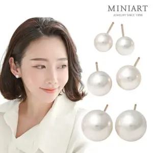 [미니아트]14K 골드 필드 스왈 진주 데일리 스터드 금 귀걸이