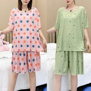 아웃사이즈 OA8615 빅사이즈 반바지 반팔 잠옷 파자마 세트