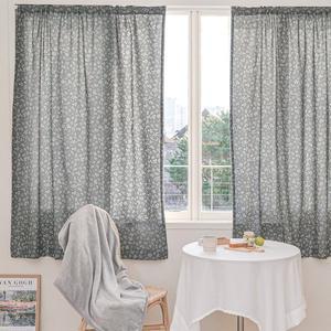 [라이크홈]핀형,봉집형 가리개커튼 작은창 엘리아어반차콜 2P