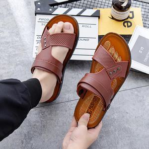 [로즈엘리]두가지 스타일로 투웨이 가죽 슬리퍼 샌들