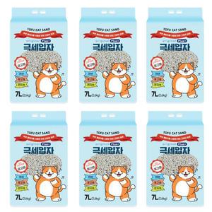 두부랑 캣츠 극세입자 고양이 모래 7Lx6개 (2.6kgx6개)