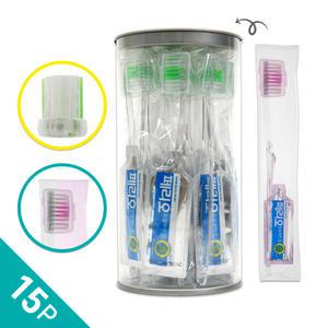 [세이브팩] 위덴 일회용칫솔+치약4g SET_15P(칫솔캡포함)