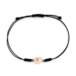 갤러리아 [비앤비골드] 14K 와이어 하트 실크끈 블랙 실팔찌 PNB35765