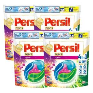퍼실 4in1 디스크 딥클린 캡슐세제 컬러 38입 4개
