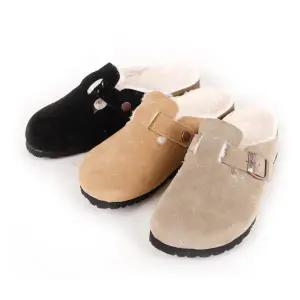 [마이시크]국산 버켄 남녀공용 스웨이드 보스턴 털슬리퍼