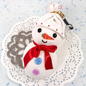 [오피스스쿨] 눈사람 양말 인형 만들기 1인세트 DIY 양말인형 키링 열쇠고리