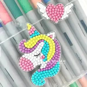 맘아트 유니콘 보석 십자수 스티커 만들기 키트 6pcs