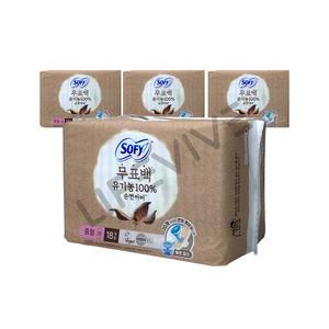 쏘피 무표백 유기농 순면 생리대 중형 18개입 x 4개