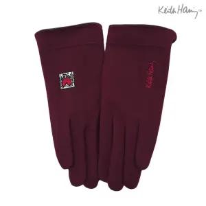 키스해링 하트레터링 스마트터치 여성용 소프트장갑