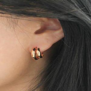 투링 투라인 투줄 볼드 원터치 링 데일리 심플 골드 귀걸이 14K 18K 여자 친구 선물