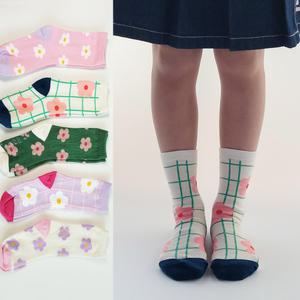 국산 초등학생양말 5켤레 아기 유아 키즈 주니어 여아 장안사 꽃양말