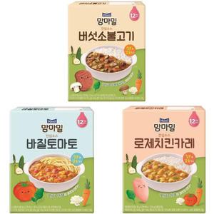 매일 맘마밀 안심소스 버섯소불고기,바질토마토,로제치킨카레(80g*2입)