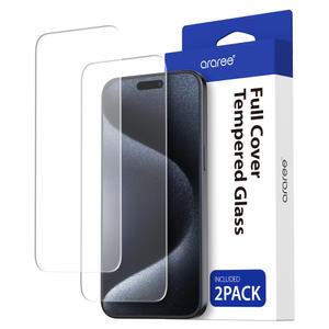 아라리 아이폰15 프로 맥스 플러스 강화유리 코어 전면 액정보호필름 2매