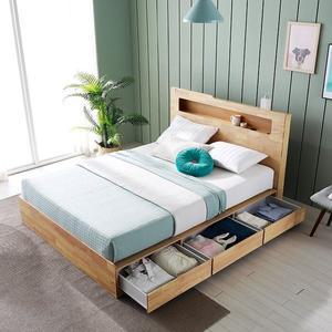 [보루네오하우스]보루네오 엘리브 렌드 러버 원목 평상형 수납 침대 슈퍼싱글 프레임 sy781-1