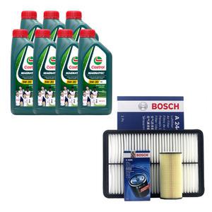 팰리세이드 가솔린 엔진오일 캐스트롤 마그네틱 5W30 7리터 보쉬 오일필터 에어필터