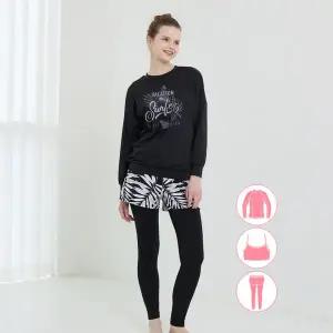 [베이직엘르] 여성인 래쉬가드 워터레깅스 레이어드 팬츠 세트 BEL-X203K