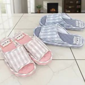 면 슬리퍼 빨아쓰는 실내화 2p 천 거실화 소리안나는 푹신한 볼넓은 미끄럼방지 남성용 가벼운