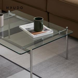 [12월 겨울맞이 5% 특별가] 휴도 투명한 노들 강화유리 8T 사각 철제 거실 소파테이블 600/800/1200