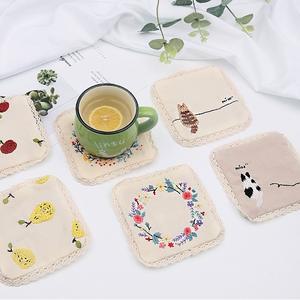 하비핸즈 프랑스자수 코스터 만들기 세트 2개입 초보십자수 컵받침 DIY 패키지