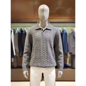 갤러리아 킨록 F/W 레귤러핏 케이블 카라니트 그레이 (TIY32)