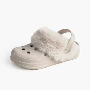 [롯데백화점]베어파우 CONNIE KIDS 아동 경량 방한 탈부착 양털 클로그 슬리퍼 K884030PD-K 아이보리