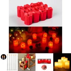 럭셔리LED초(레드)12개입/LED/양초/무드등/양초등/꺼지지않는/초/미니/랜턴/인조/촛불/캔들/이벤트용
