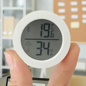 라운드 미니 디지털 온습도계 화이트/디지탈/습도/온도계/전자/온습도/탁상/온도/습도계/무선/온습도기