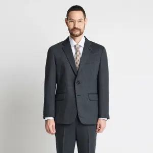 [에스티코] 슬림핏 울 혼방 트윌 솔리드 수트자켓 (그린)