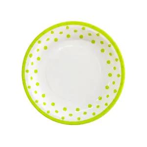 (라임) 6in 도트라인접시(라임) /일회용종이접시/파티종이접시/행사종이접시/예쁜종이접시