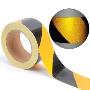 안전표시 야광반사 축광 사선 황흑색 28M 반사테이프/안전테이프/바닥라인/위험표시/야간/안전/작업용