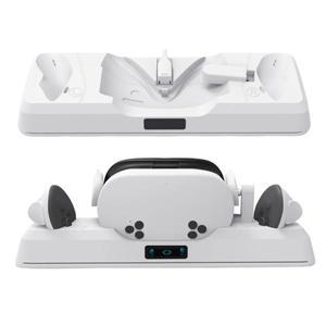 VR 헤드셋 및 컨트롤러 충전 스탠드 메타 퀘스트 3S 배터리 2 개 포함