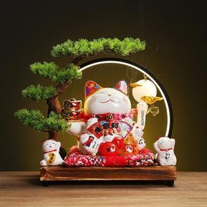 LED 손 흔드는 램프 고양이 마네키네코 이자카야 행운