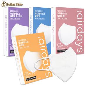 에어데이즈 슬림핏 KF94 화이트 마스크 30매 새부리형 보건용 숨쉬기 편한 G