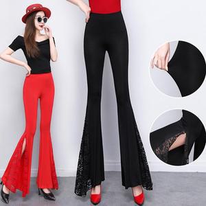 댄스복 라인 반짝이 나팔 바지 옆트임 줌바복 라틴 여름 차차차 스포츠