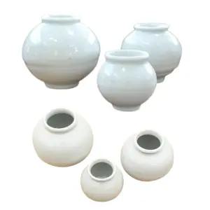 국산 수제 미니 도자기 달항아리 1p 소형 화병 꽃병 옹기 둥근 오브제 핸드메이드 수공예