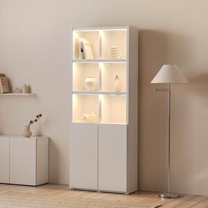 아씨방가구 제니아 LED 조명 36T 선반 800 5단 도어형 책장