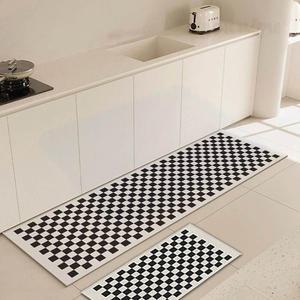 가치샵 모던 체크무늬 규조토 발매트 욕실 주방 거실용 미끄럼방지형