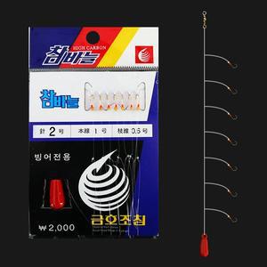 [금호조침]금호 참바늘 7단 빙어 바늘 묶음 채비 2호 KF-331