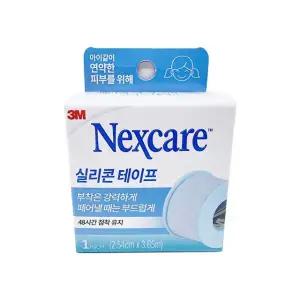 3M 넥스케어 실리콘 테이프 1인치 1롤 드레싱 고정 피부 통증 없음