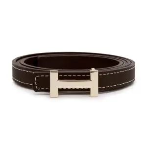 여성 소가죽 슬림 H버클 벨트 SHOBE2502WLAUF3