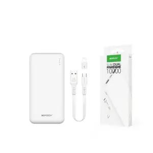 스피디 슬림듀얼 PD 18W 고속 보조배터리 10000mAh (C타입 케이블/8핀 젠더 포함) SPE-2PQPPB100