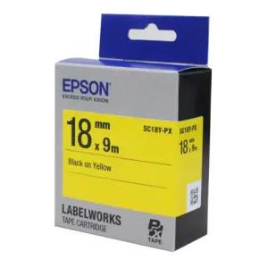EPSON)라벨프린터리본(SC18Y)노랑 흑문자/라벨/프린터/테이프/리본/프린트/카트리지/라벨용/인쇄