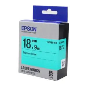 EPSON)라벨프린터리본(SC18G)녹색 흑문자/라벨/프린터/테이프/리본/프린트/카트리지/라벨용/인쇄